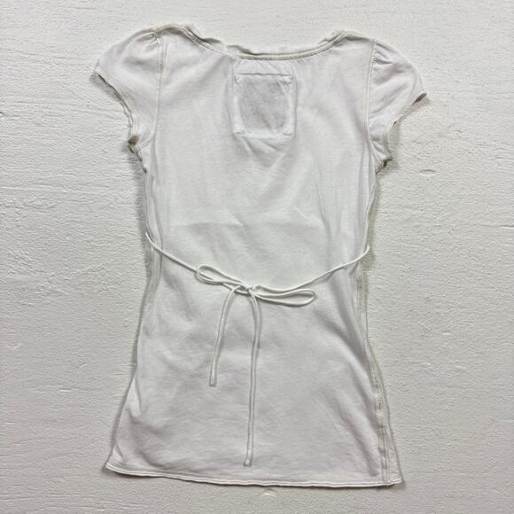 Y2K Abercrombie & Fitch White Tie-Back Empire Waist Top, Size Small - Picture 6 of 6